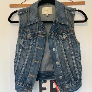 Denim talulah vest from aritzia